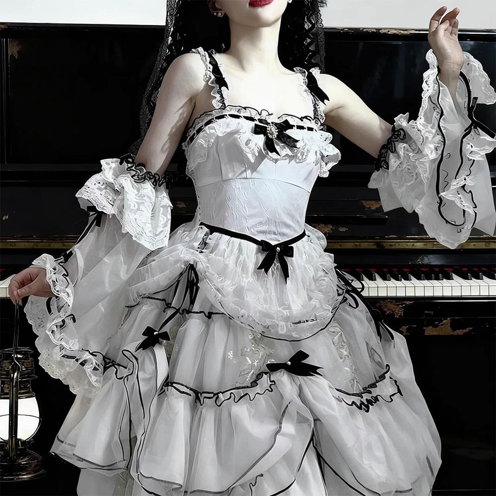 Daydream Whisper - Layered Poem - Wedding Sweet Plus Size Lolita JSK Dress Set - Image 16