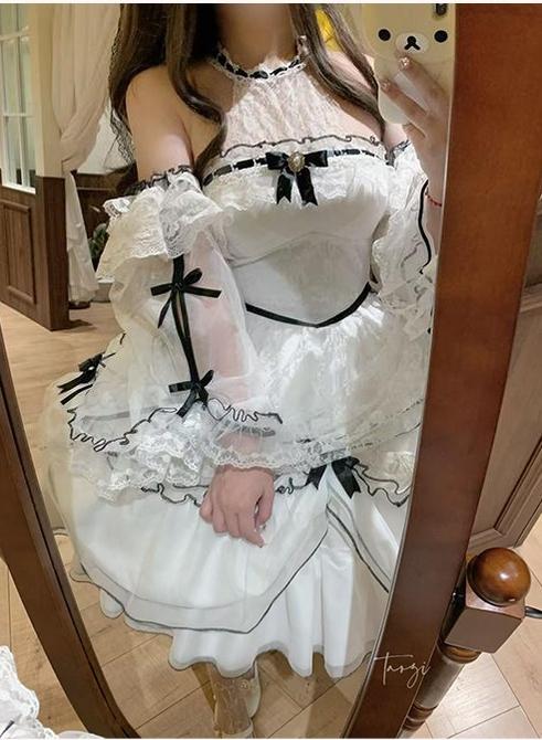 Daydream Whisper - Layered Poem - Wedding Sweet Plus Size Lolita JSK Dress Set - Image 19