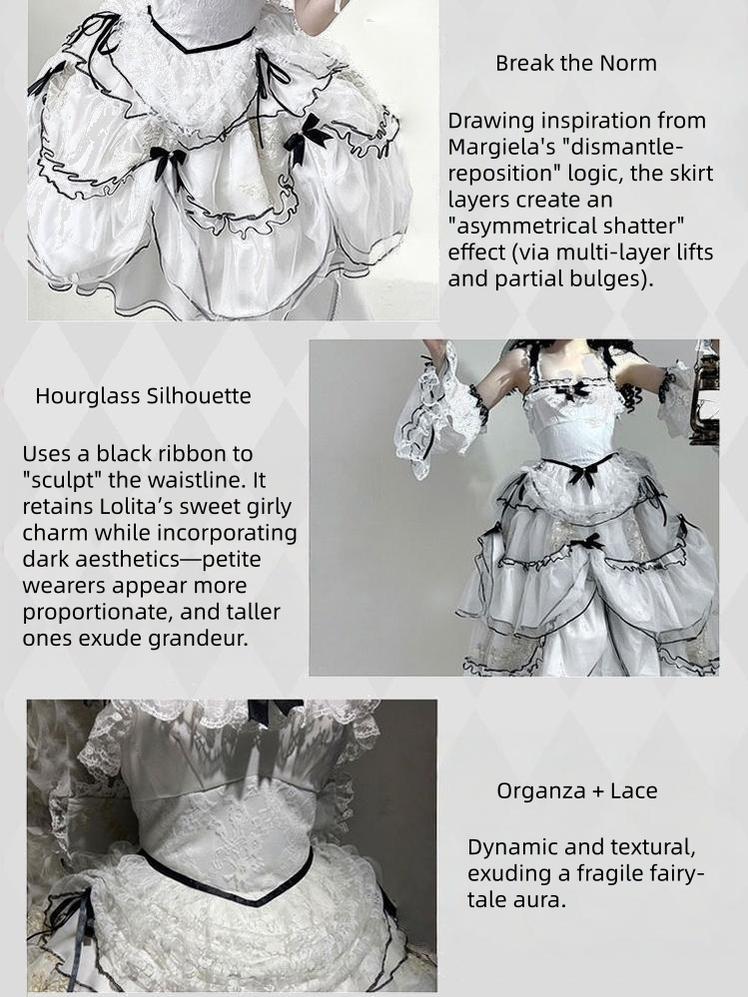 Daydream Whisper - Layered Poem - Wedding Sweet Plus Size Lolita JSK Dress Set - Image 23