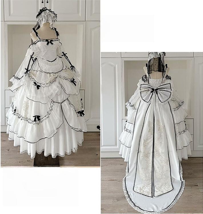 Daydream Whisper - Layered Poem - Wedding Sweet Plus Size Lolita JSK Dress Set - Image 25
