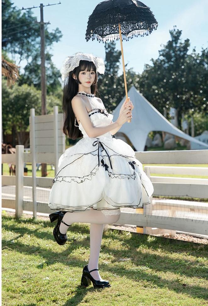 Daydream Whisper - Layered Poem - Wedding Sweet Plus Size Lolita JSK Dress Set - Image 3