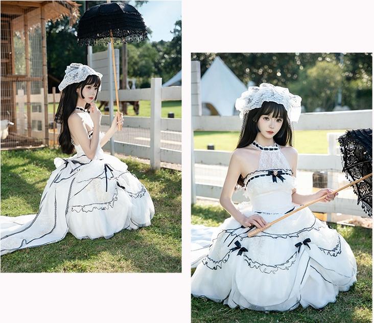 Daydream Whisper - Layered Poem - Wedding Sweet Plus Size Lolita JSK Dress Set - Image 5