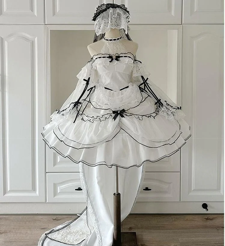Daydream Whisper - Layered Poem - Wedding Sweet Plus Size Lolita JSK Dress Set - Image 6