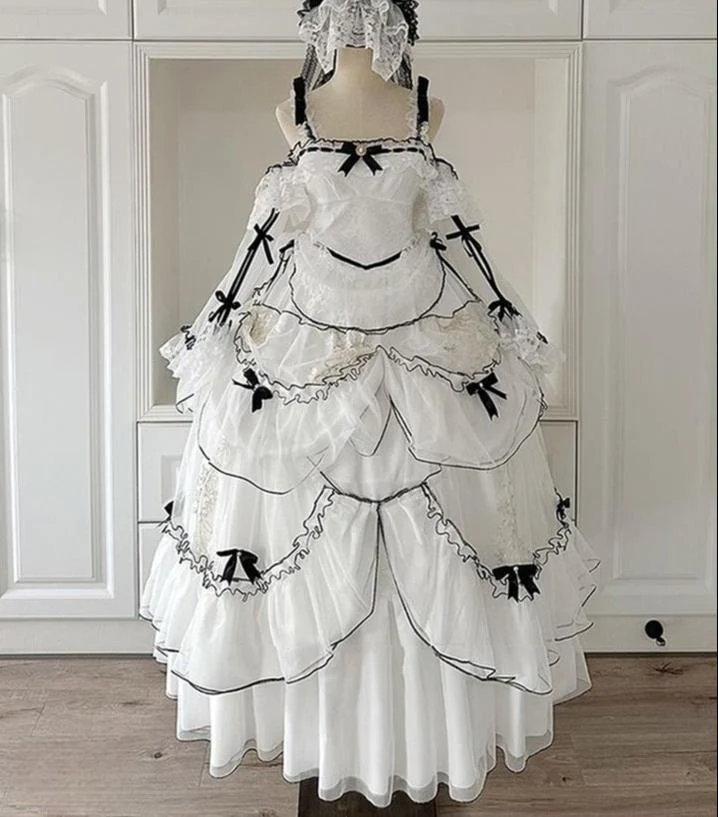 Daydream Whisper - Layered Poem - Wedding Sweet Plus Size Lolita JSK Dress Set - Image 7