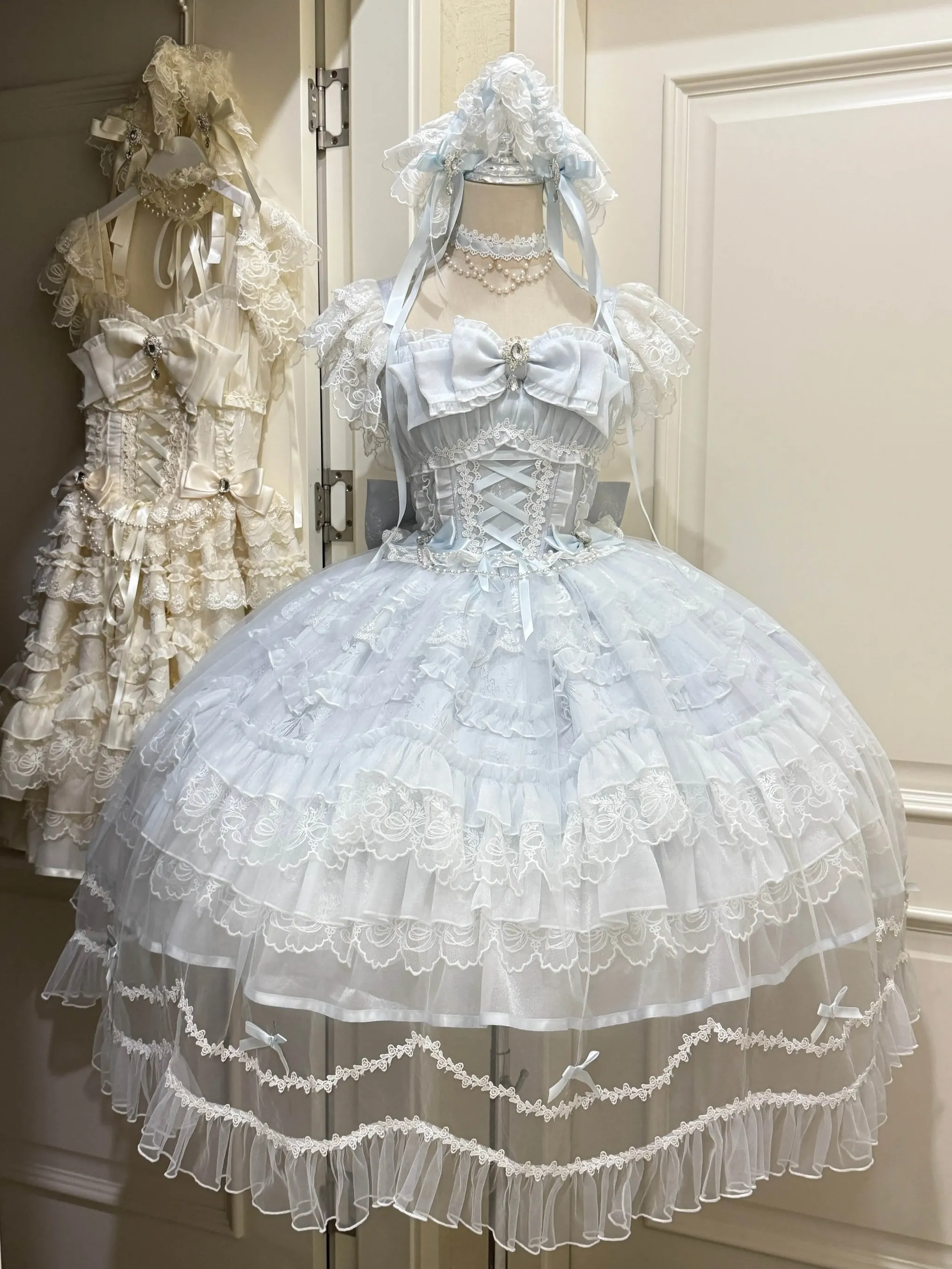 Eternal Vow - Wedding Lolita JSK, Detachable Overlay - Image 30