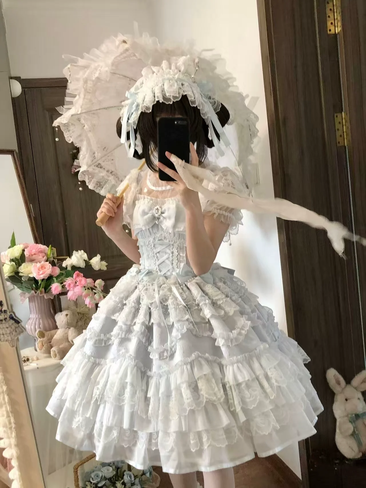 Eternal Vow - Wedding Lolita JSK, Detachable Overlay - Image 7