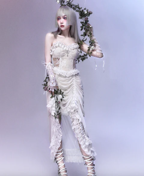 Blood Supply - God's Redemption - White Gothic Halloween Jumper Dress - Image 11