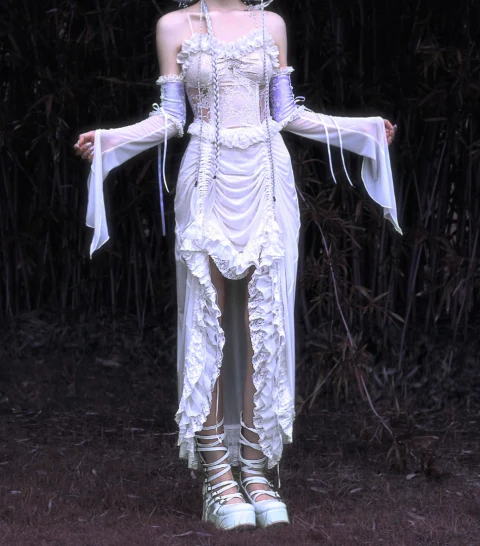 Blood Supply - God's Redemption - White Gothic Halloween Jumper Dress - Image 9