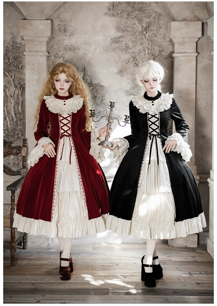 The Nutcracker - Winter Classic Lolita OP Dress, Front Opening