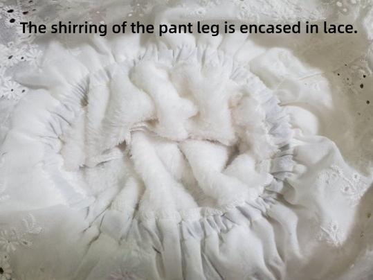 Winter Coral Fleece Lolita Bloomers, Lace Trimmed - Image 7