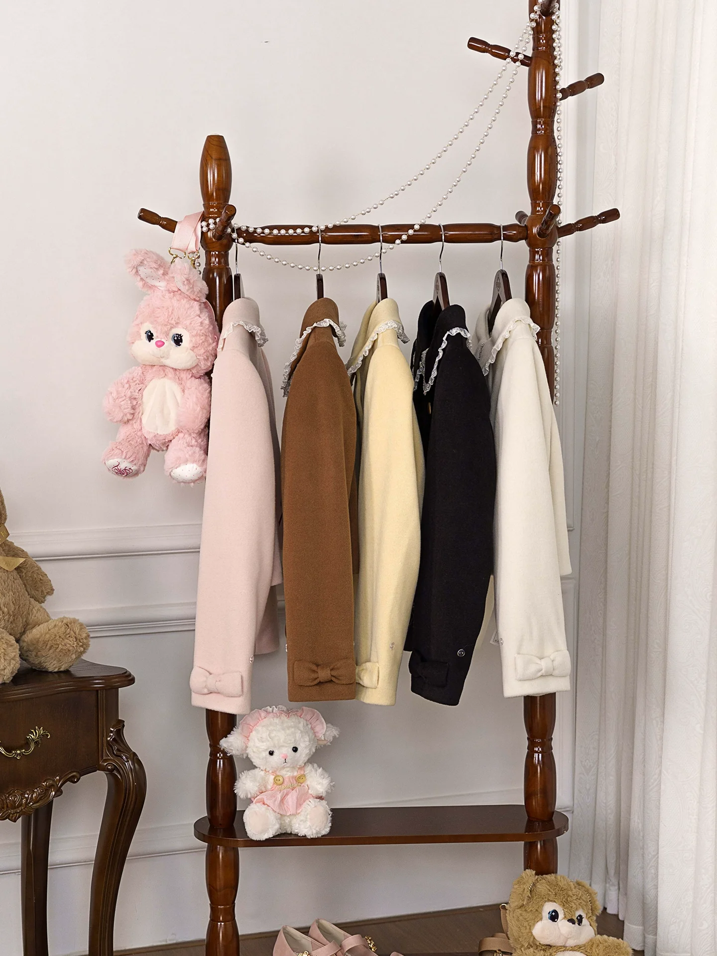 Milk Puff - Winter Fleece-lined Sweet Lolita Coat, Detachable Collar - Image 3