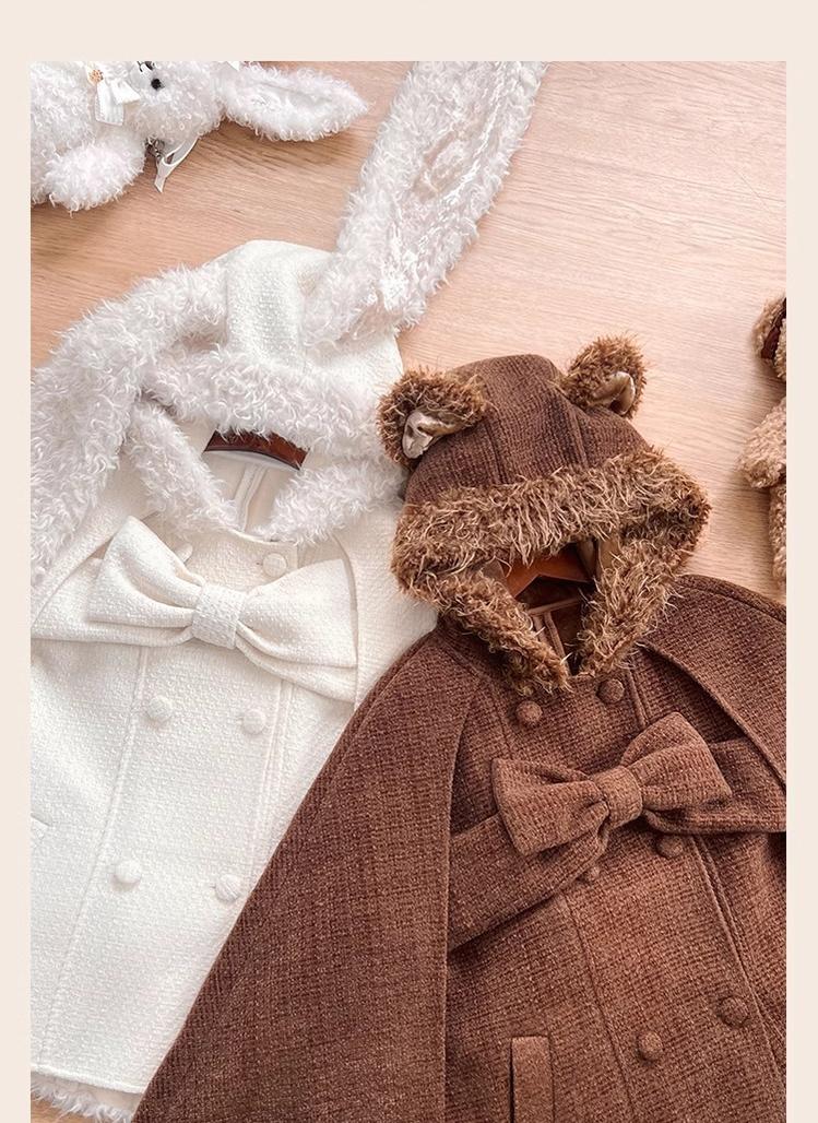 Rabbit & Bear - Winter Kawaii Lolita Cape and Shorts - Image 25