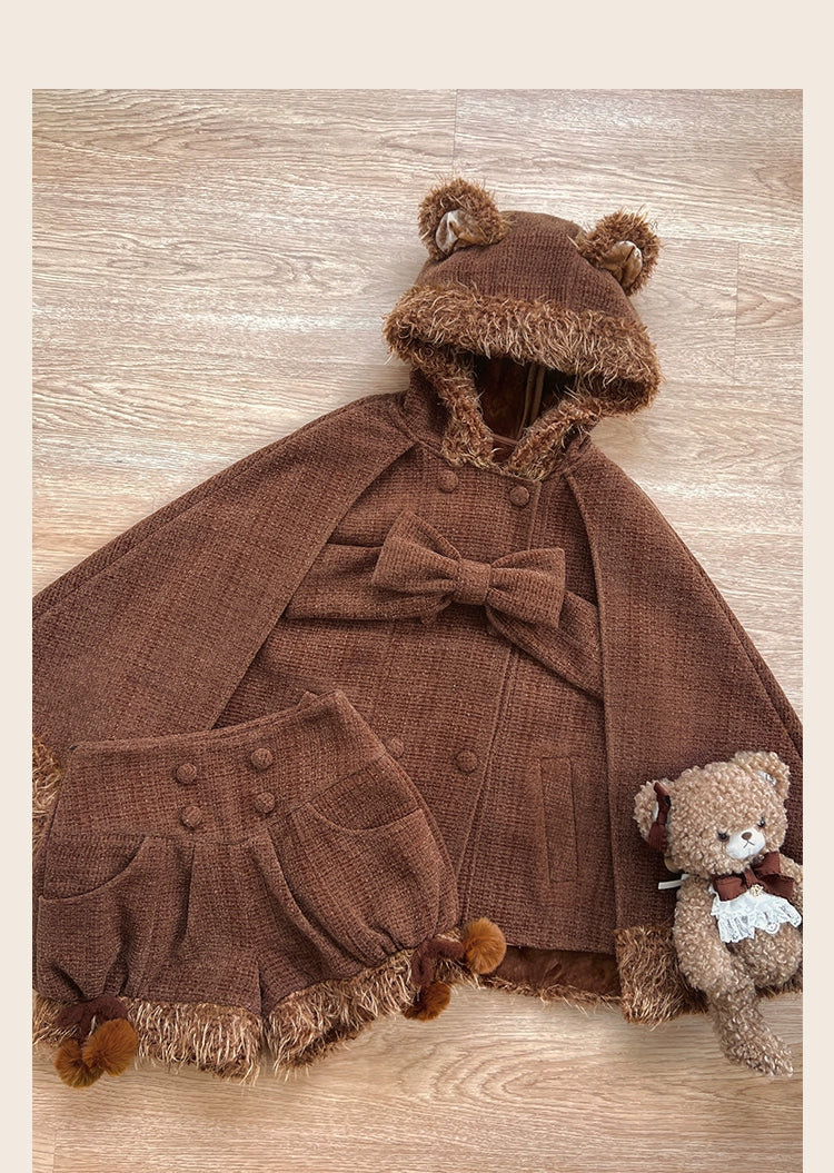 Rabbit & Bear - Winter Kawaii Lolita Cape and Shorts - Image 29