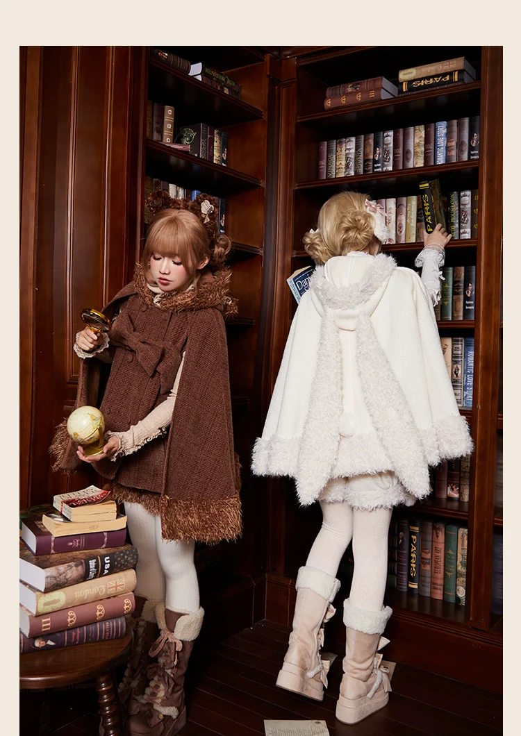 Rabbit & Bear - Winter Kawaii Lolita Cape and Shorts - Image 5