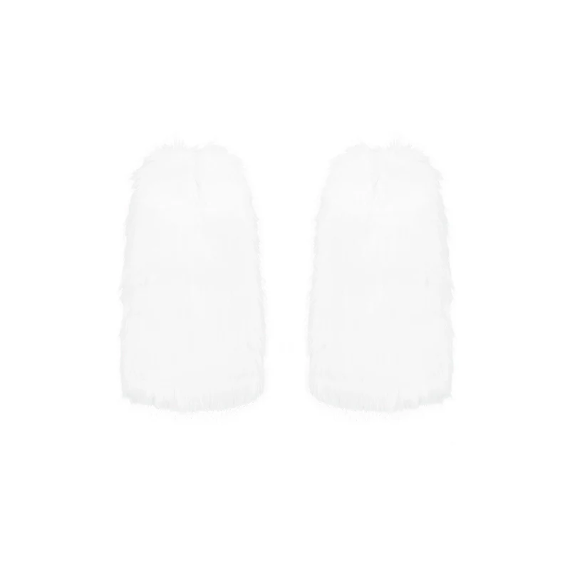 With PUJI - White Choco - Winter Kawaii Lolita JSK Dress Set, Fluffy Accents - Image 40
