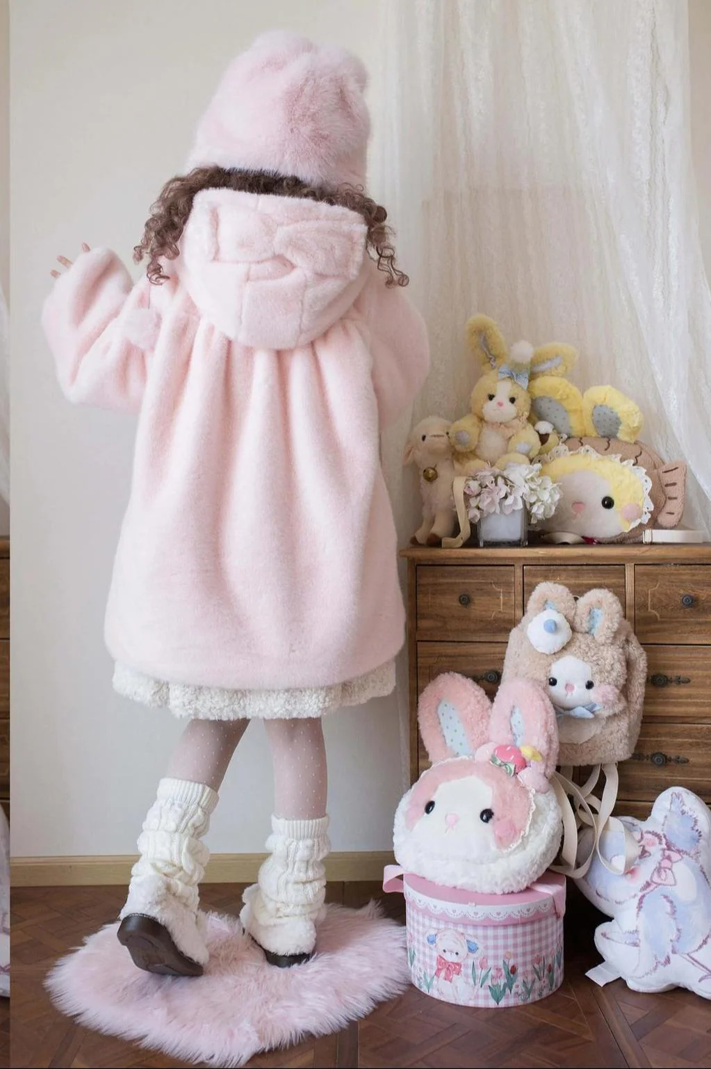 Cream Cheese - Winter Kawaii Lolita Overcoat Thickened Hooded Loose Outwear - Image 12