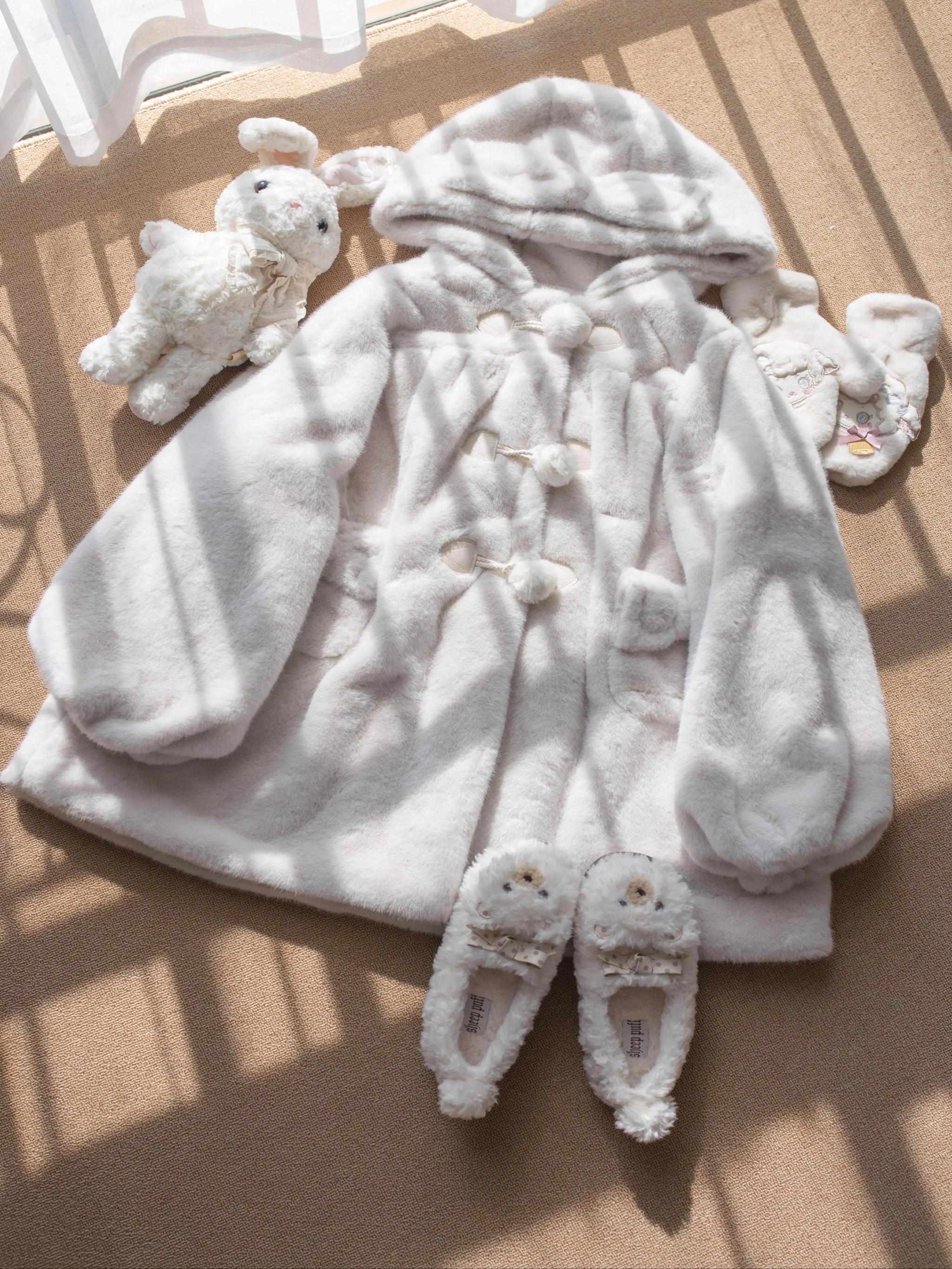 Cream Cheese - Winter Kawaii Lolita Overcoat Thickened Hooded Loose Outwear - Image 18