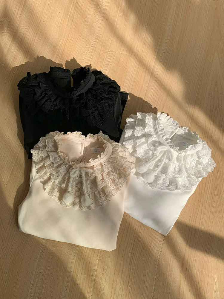 With PUJI - Frostfall - Winter Sweet Lolita Inner Wear, Layered Lace - Image 11