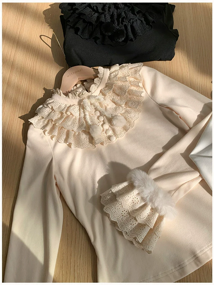 With PUJI - Frostfall - Winter Sweet Lolita Inner Wear, Layered Lace - Image 15