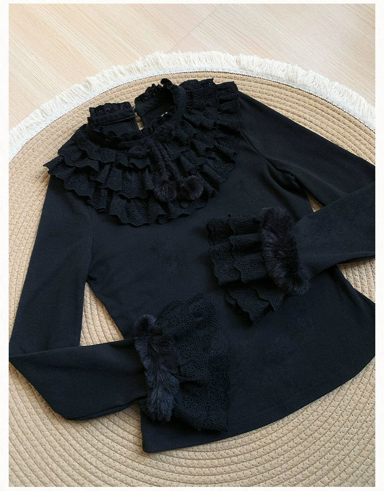 With PUJI - Frostfall - Winter Sweet Lolita Inner Wear, Layered Lace - Image 22