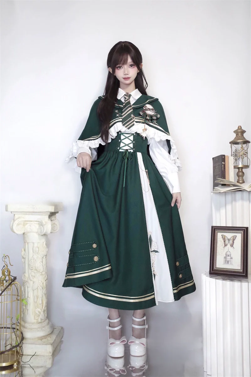 Time Traveler - Winter Lolita Strap Skirt Long Sleeve Shirt - Image 3
