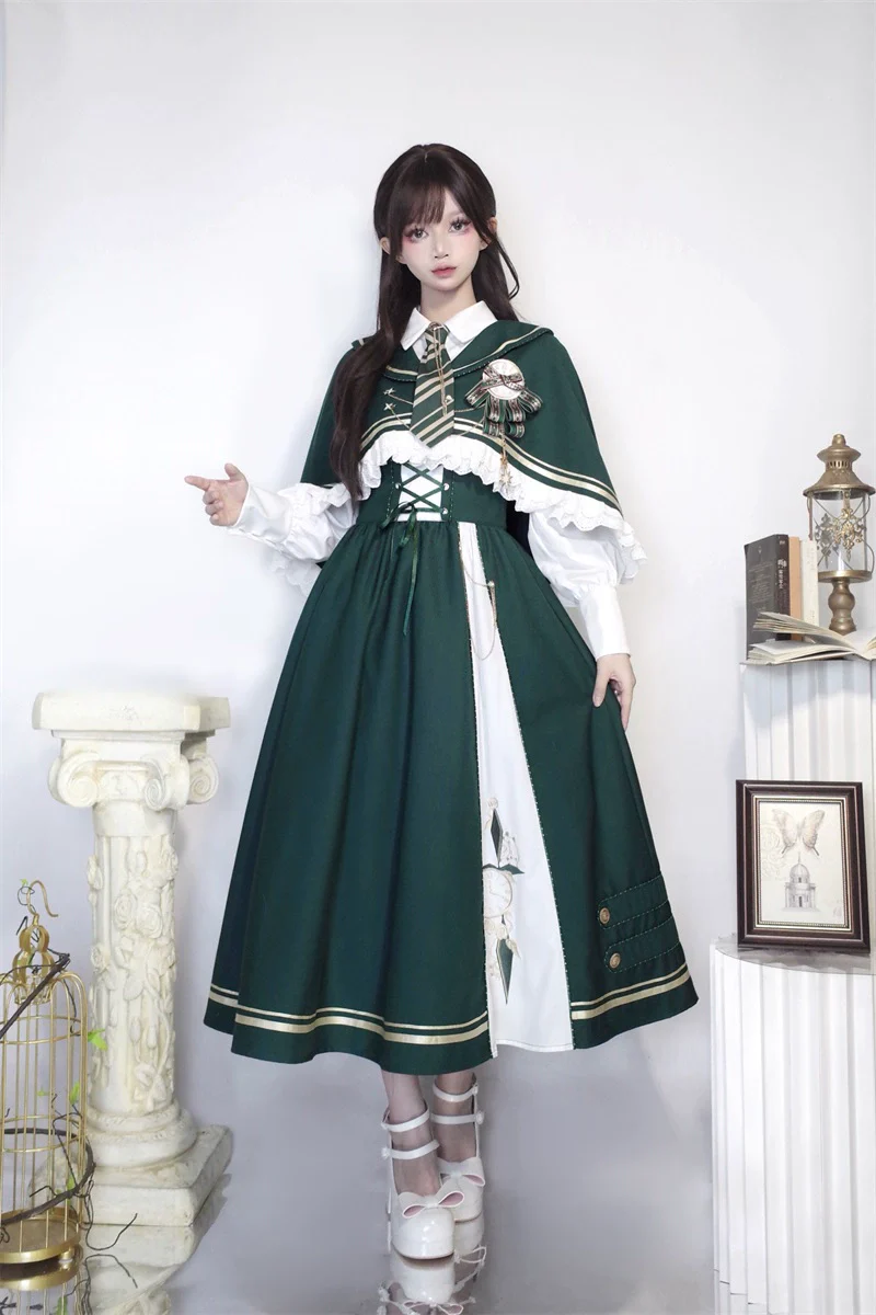 Time Traveler - Winter Lolita Strap Skirt Long Sleeve Shirt - Image 5