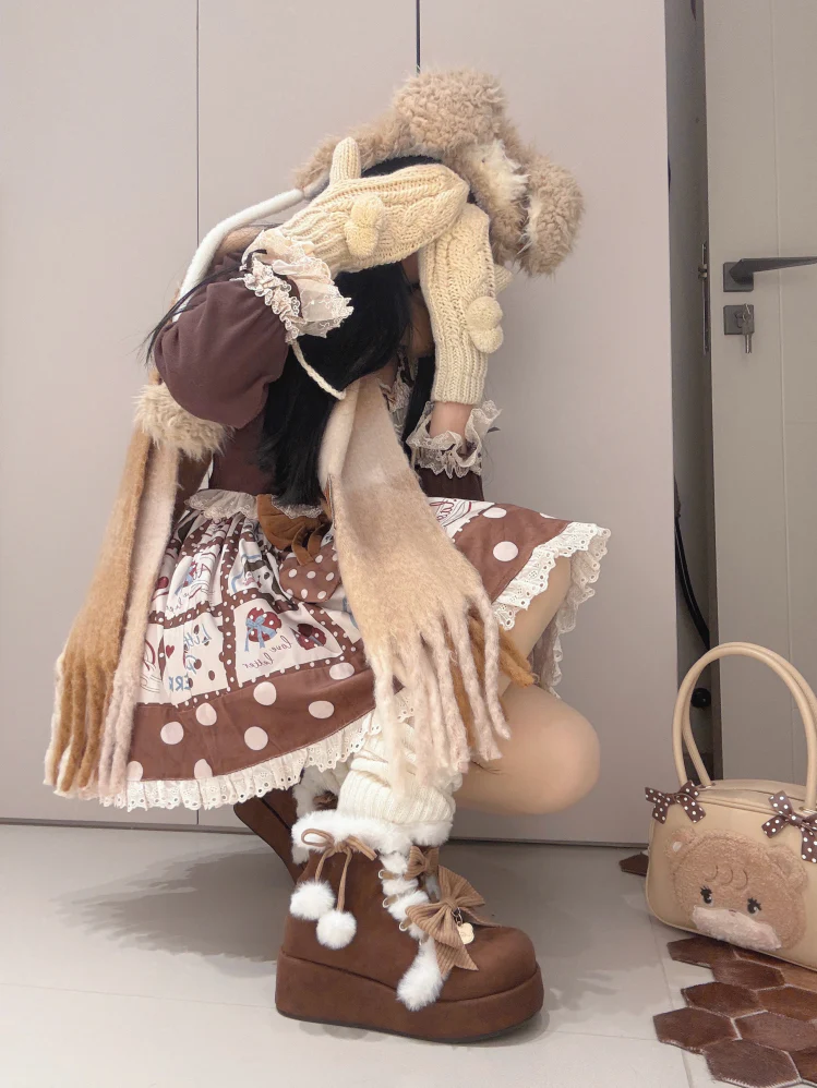 Aimee - Warm - Winter Sweet Lolita Snow Boots Thick Sole Fleece Shoes - Image 21