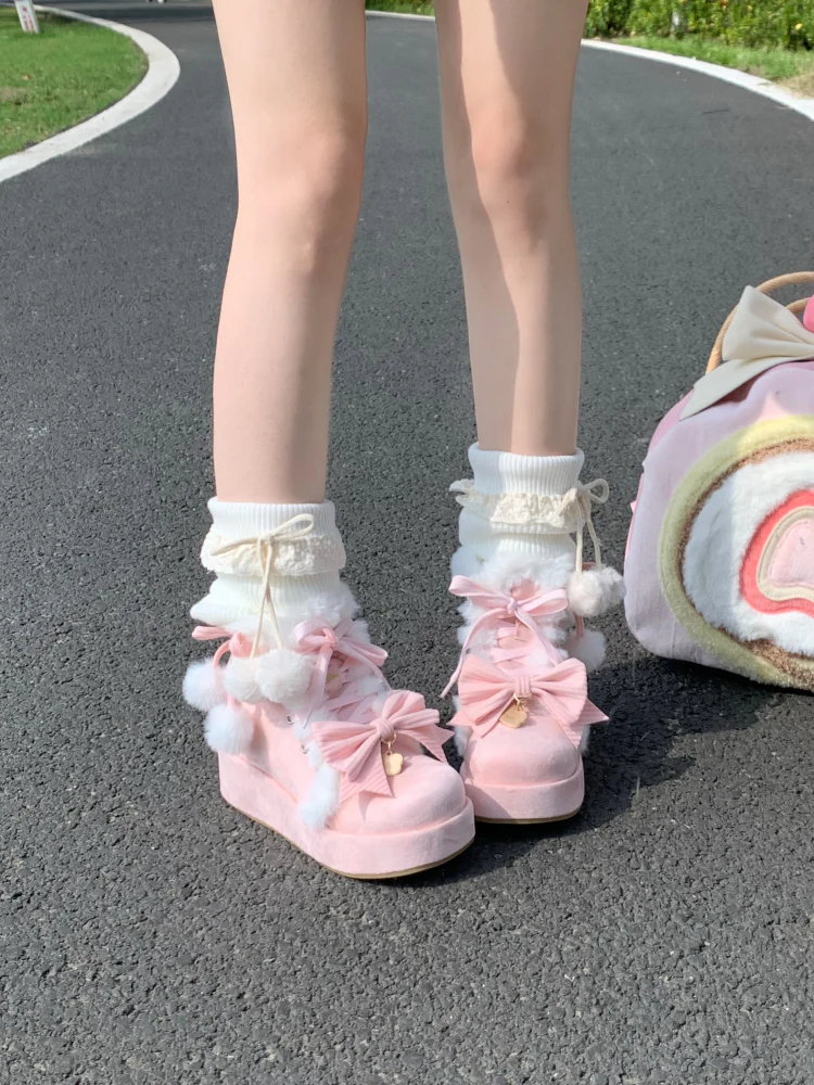 Aimee - Warm - Winter Sweet Lolita Snow Boots Thick Sole Fleece Shoes - Image 24