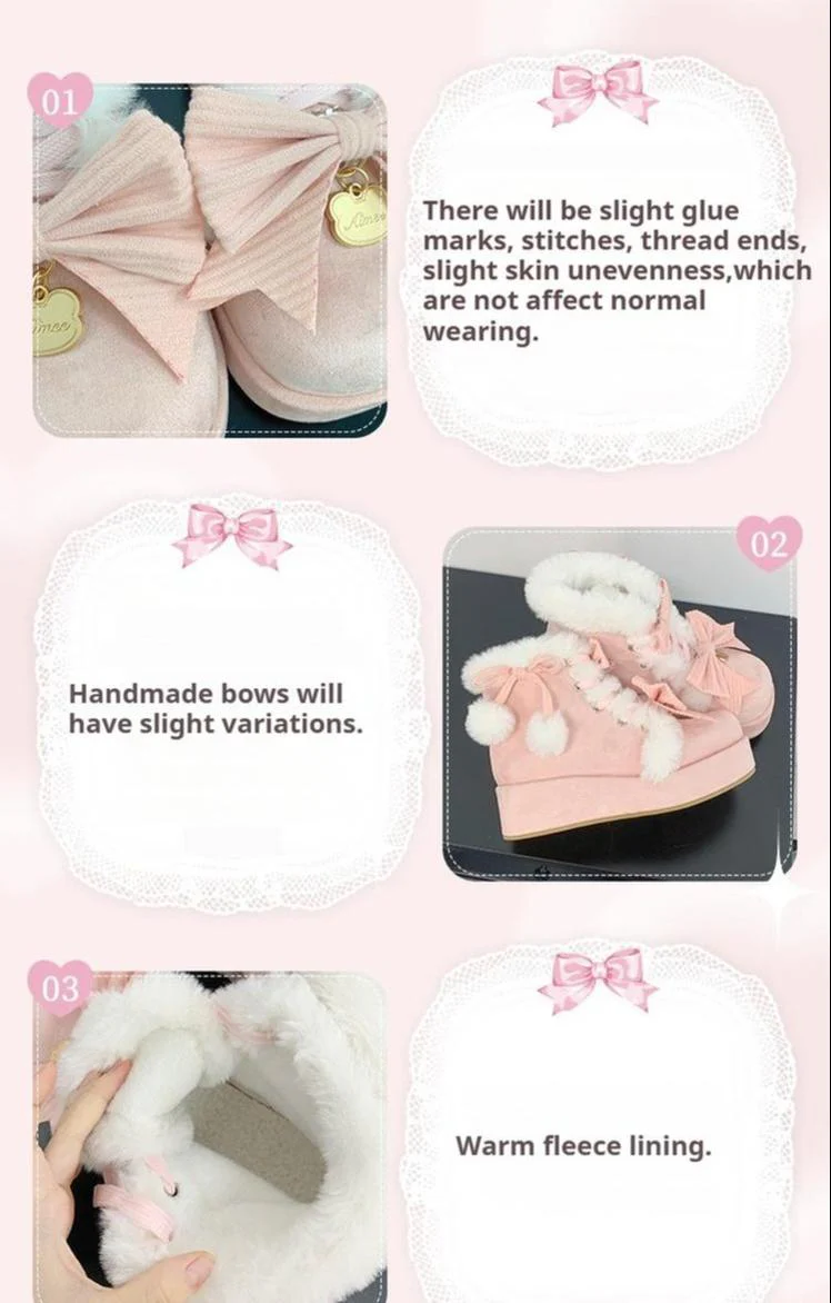 Aimee - Warm - Winter Sweet Lolita Snow Boots Thick Sole Fleece Shoes - Image 27