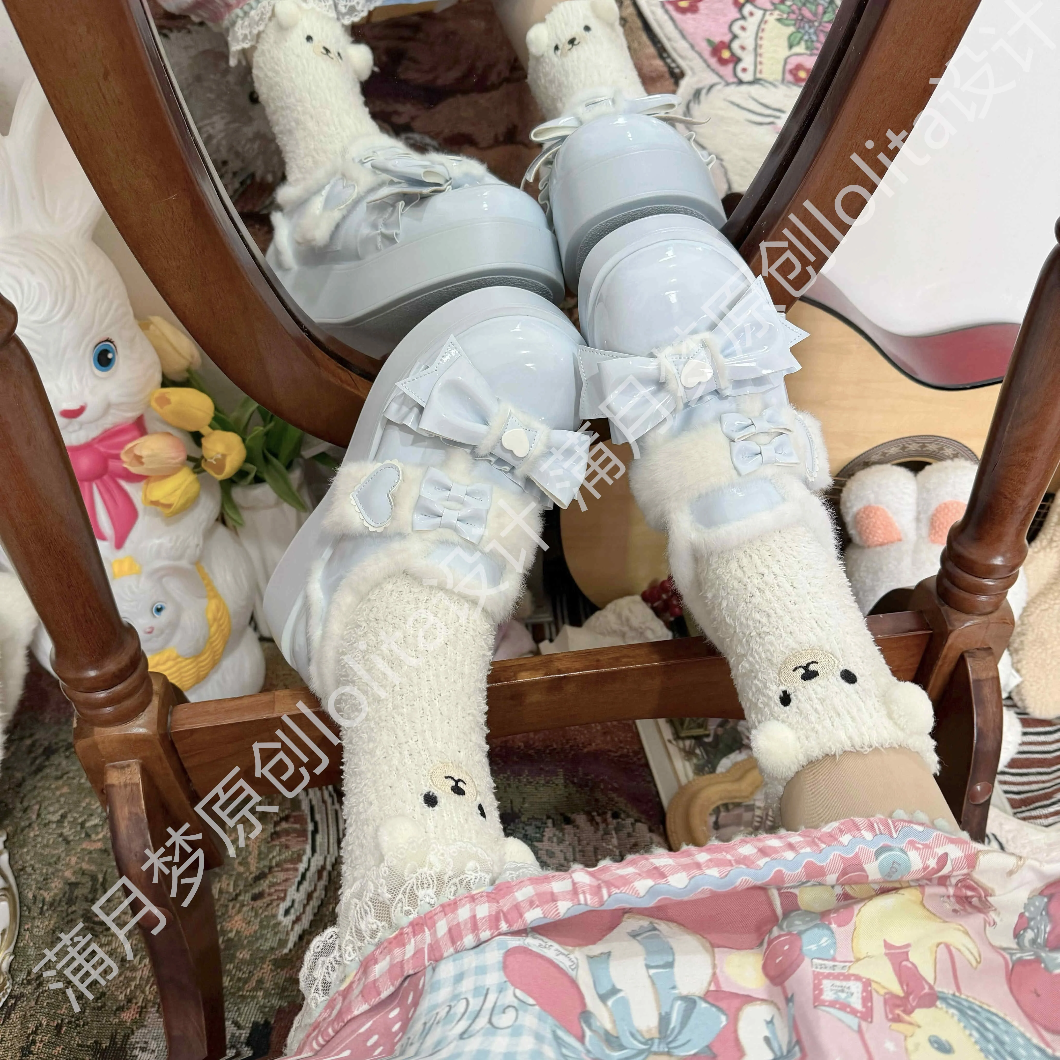 Cozy Cake - Winter Warm-lined Sweet Lolita Platform Shoes - Image 18