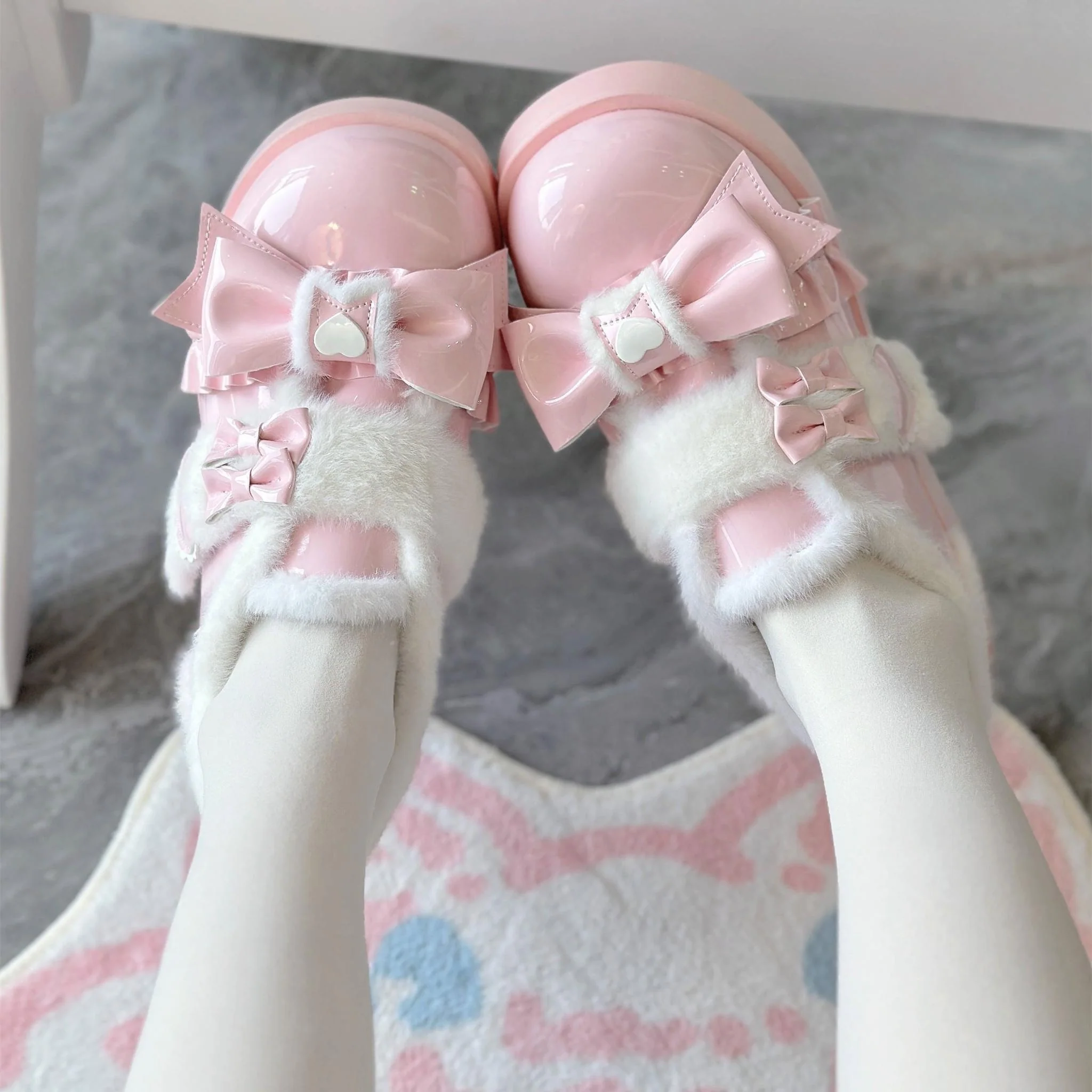 Cozy Cake - Winter Warm-lined Sweet Lolita Platform Shoes - Image 2