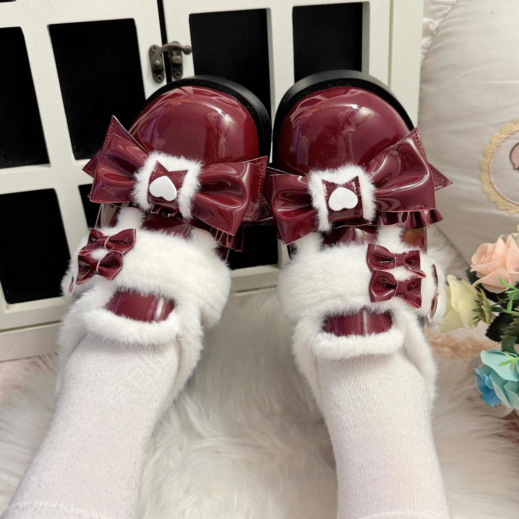 Cozy Cake - Winter Warm-lined Sweet Lolita Platform Shoes - Image 4