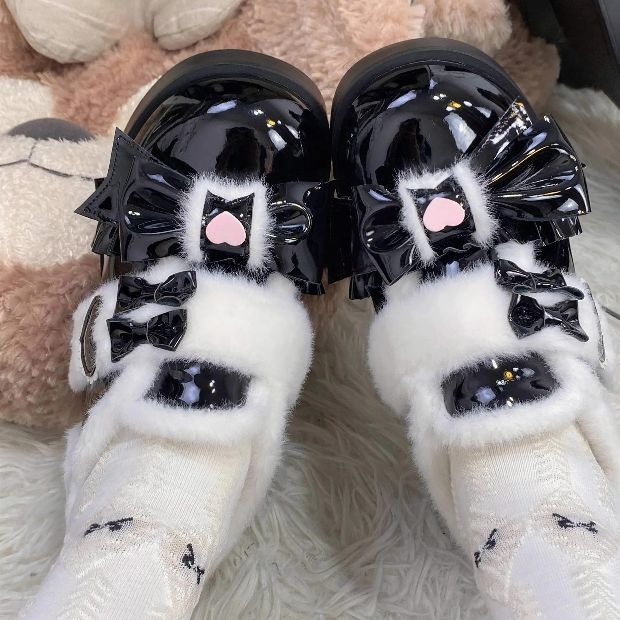 Cozy Cake - Winter Warm-lined Sweet Lolita Platform Shoes - Image 5