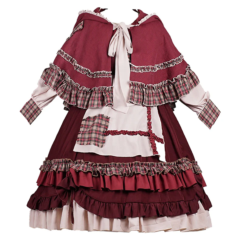 With PUJI - Little Red Riding Hood - Pastoral Lolita OP Fullset - Image 3