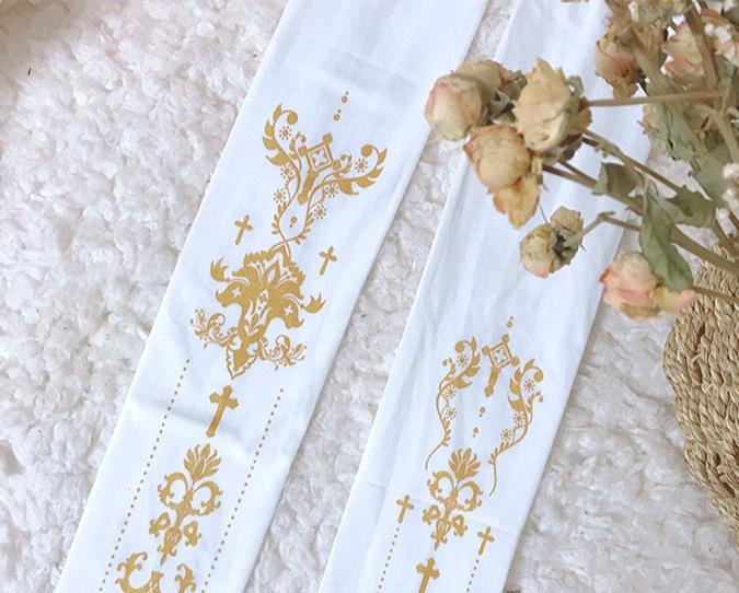 Elegant Lolita Pantyhose Daily Gold Foil Printing Tights - Image 26