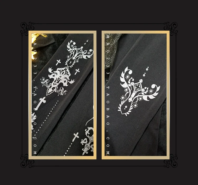 Elegant Lolita Pantyhose Daily Gold Foil Printing Tights - Image 29