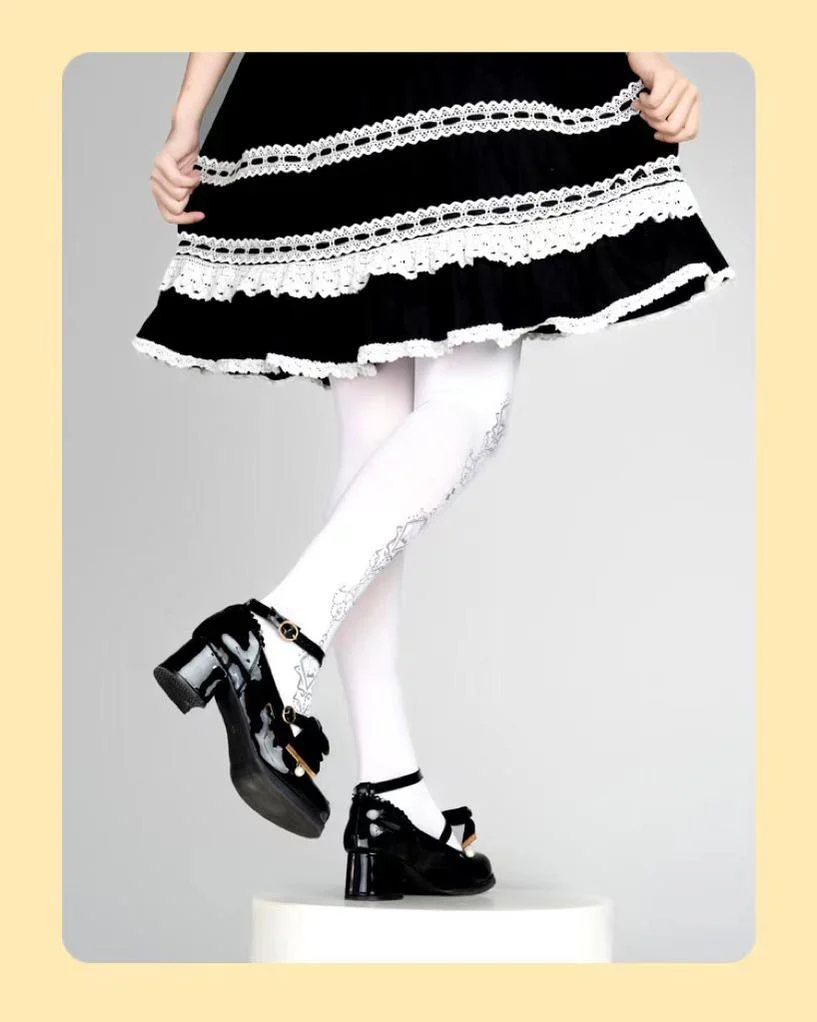 Wulala Mew - Kawaii Lolita Pantyhose Velvet Daily Pantyhose - Image 3