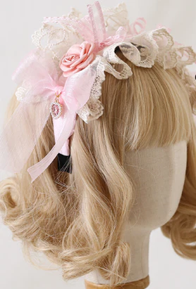 Xiaogui - Mood Limited Pink - Kawaii Lolita Lace Headdress Accessories - Image 16