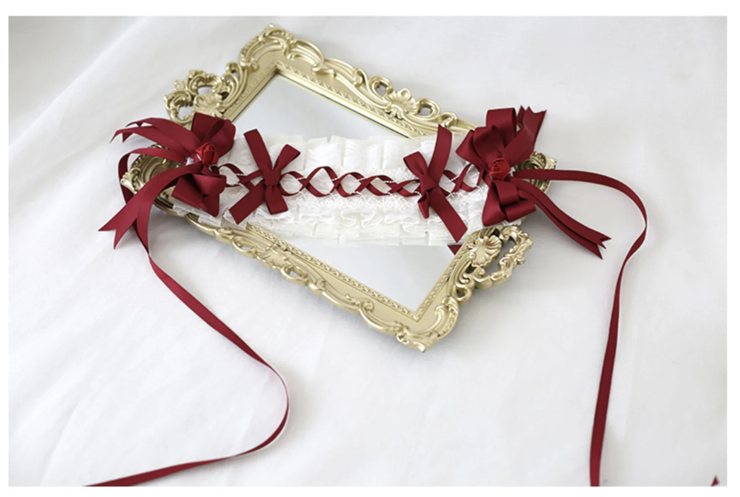Xiaogui - Elegant Lolita Hairband Dark Red Headwear - Image 10