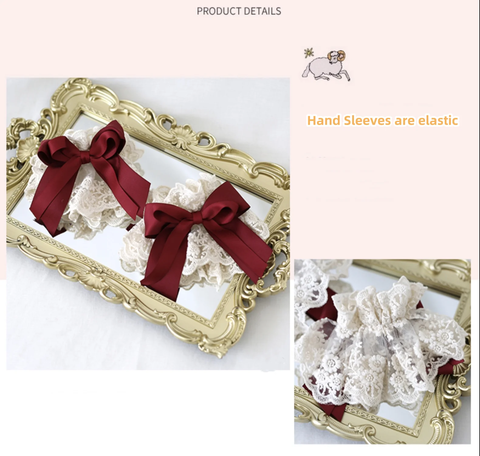 Xiaogui - Elegant Lolita Hairband Dark Red Headwear - Image 11