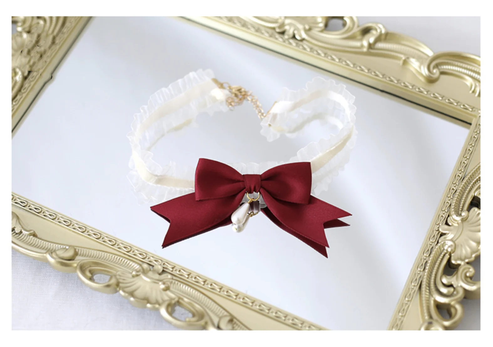 Xiaogui - Elegant Lolita Hairband Dark Red Headwear - Image 13