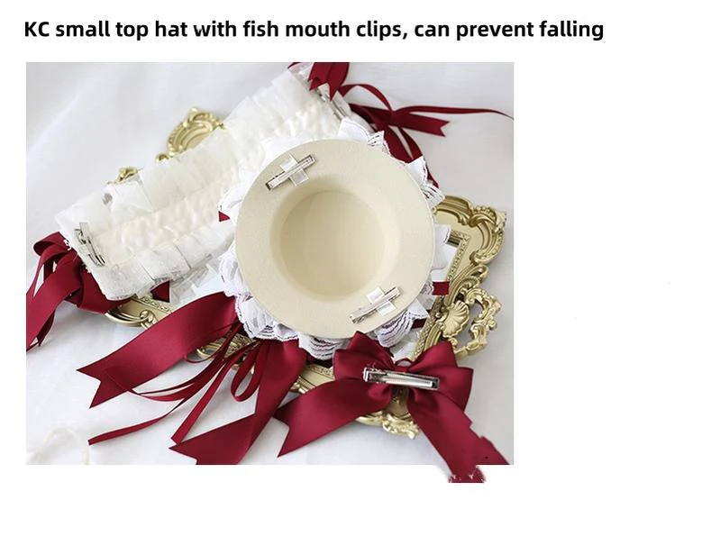 Xiaogui - Elegant Lolita Hairband Dark Red Headwear - Image 7