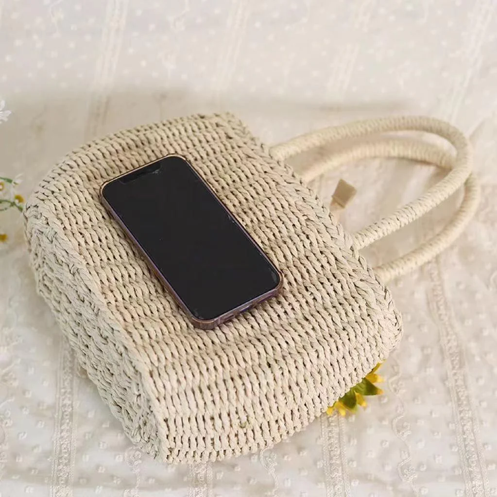 Xiaogui - Daily Lolita Bag Sunflower Straw Shopping Bag - Image 5