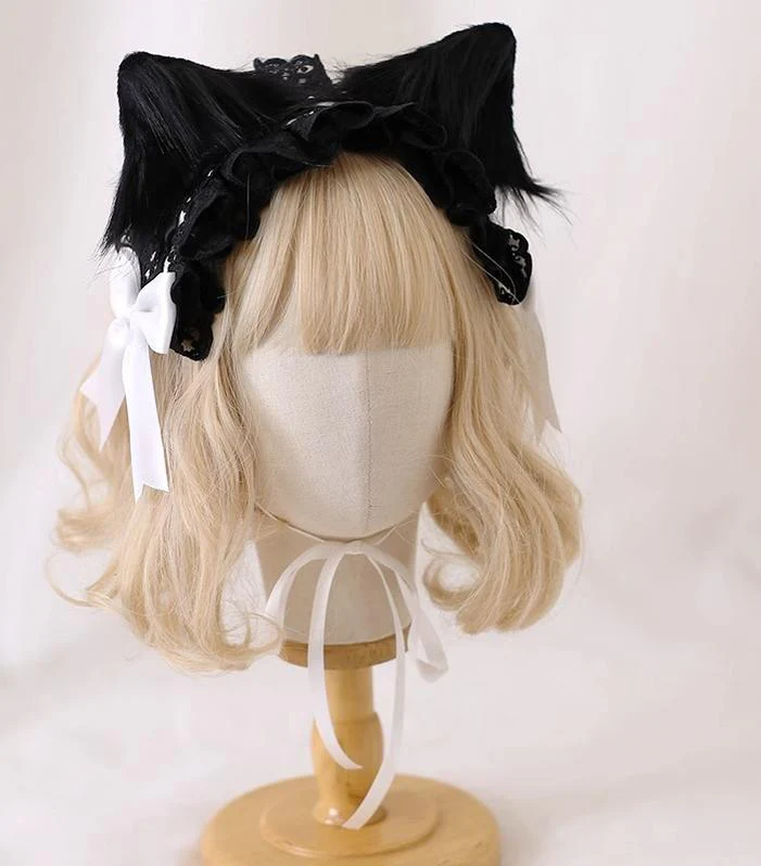 Xiaogui - Gothic Lolita Headband Cat Ear Hairpin - Image 3