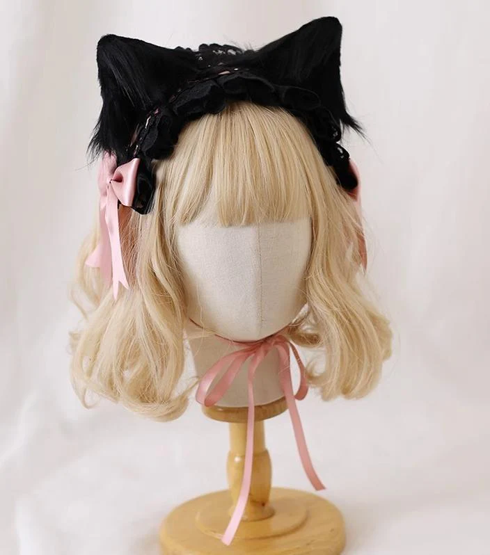 Xiaogui - Gothic Lolita Headband Cat Ear Hairpin - Image 8