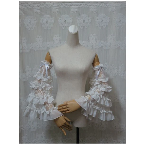 Yami - Elegant Lolita Hime Sleeves Ruffled Chiffon Sleeves - Image 3