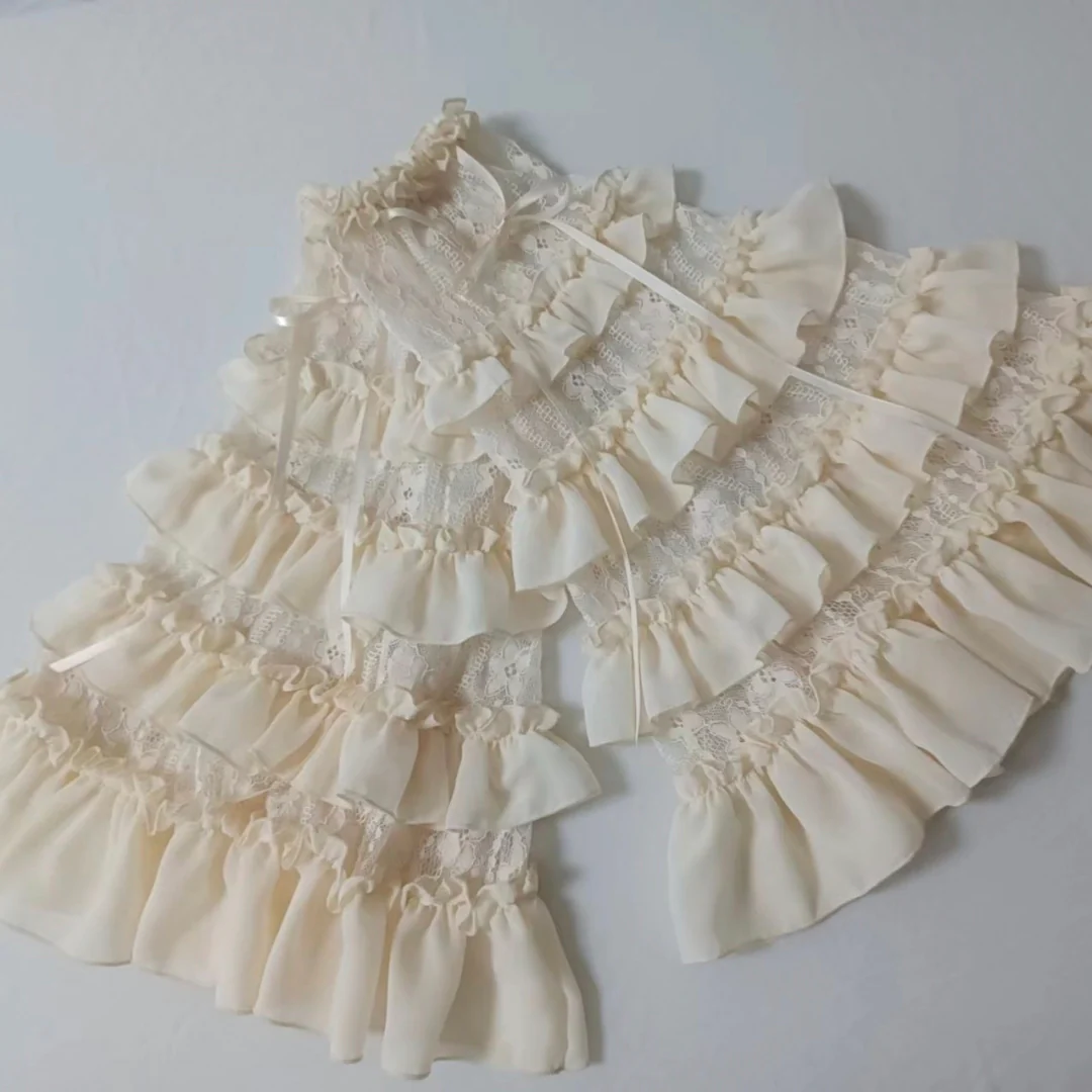 Yami - Elegant Lolita Hime Sleeves Ruffled Chiffon Sleeves - Image 7