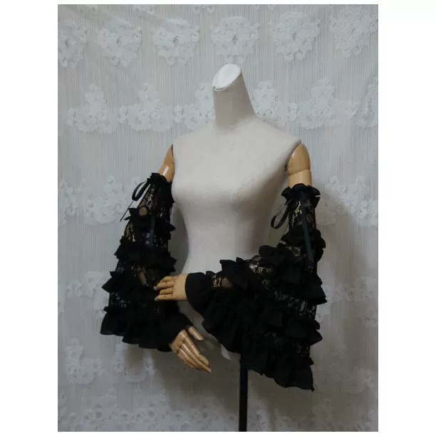 Yami - Elegant Lolita Hime Sleeves Ruffled Chiffon Sleeves - Image 9