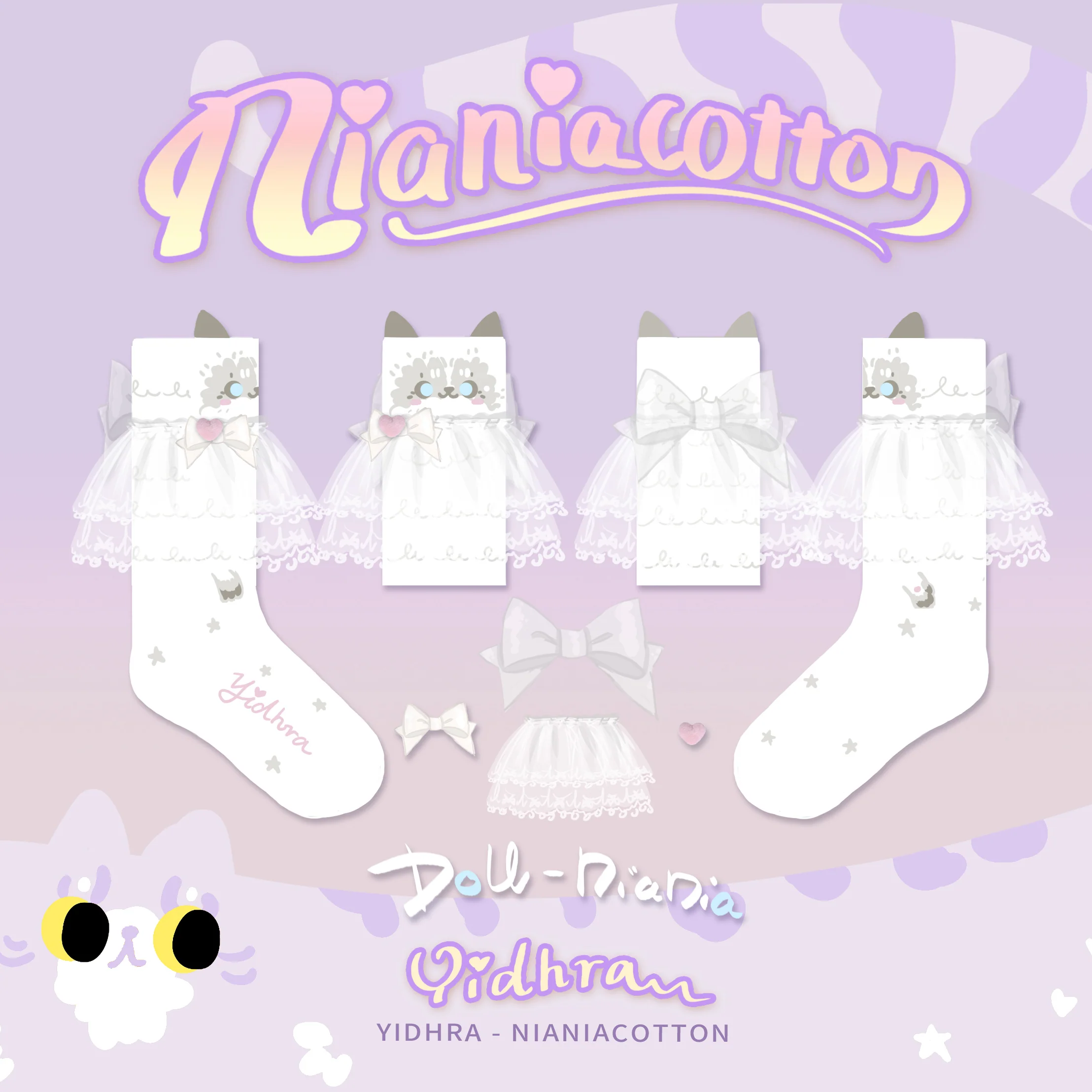 Yidhra - Cute Cat Cotton Lolita Socks - Image 12