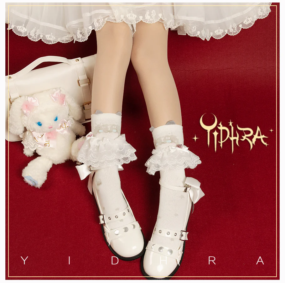 Yidhra - Cute Cat Cotton Lolita Socks - Image 13